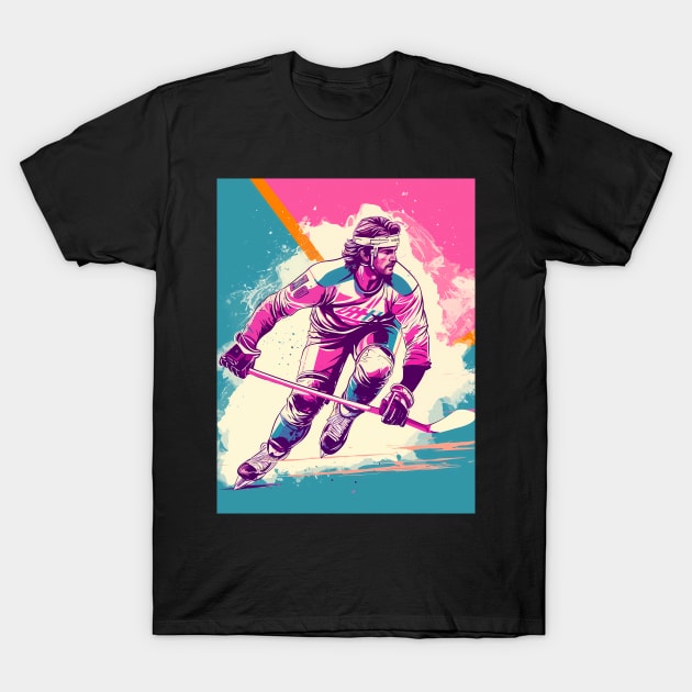 Retro Hockey T-Shirt by Hollywood Tees